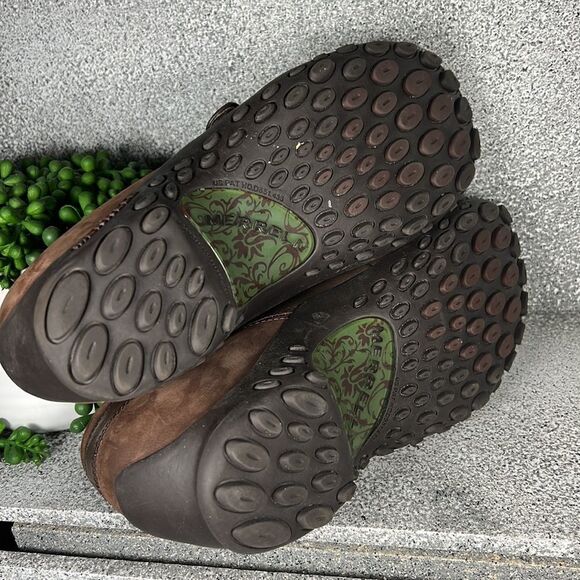 Merrell Plaza Flaunt Chestnut Saddle Leather Mary Jane Sandals Shoes Size 9 - Picture 3 of 8